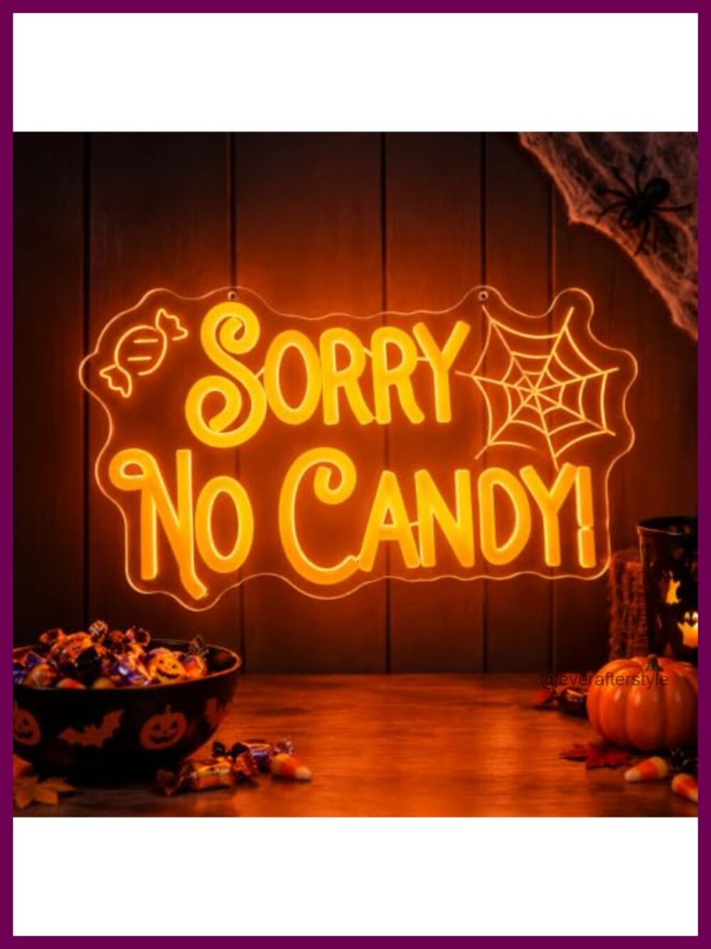 Sorry No Candy Halloween Neon Sign LED Light Wall Door Decor